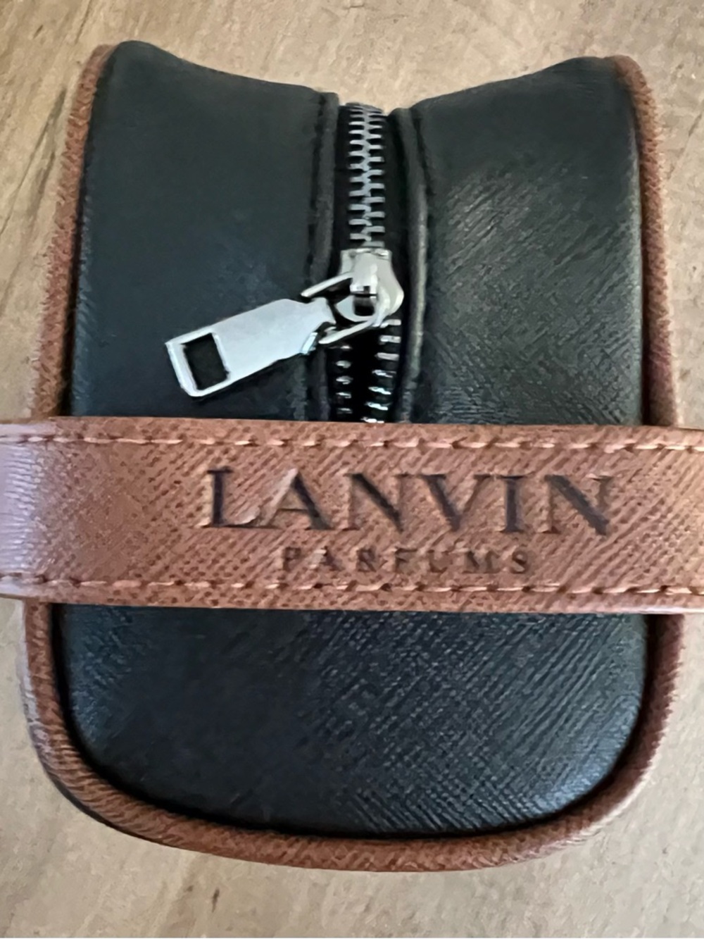 Lanvin Black with Brown Trim Zip Case